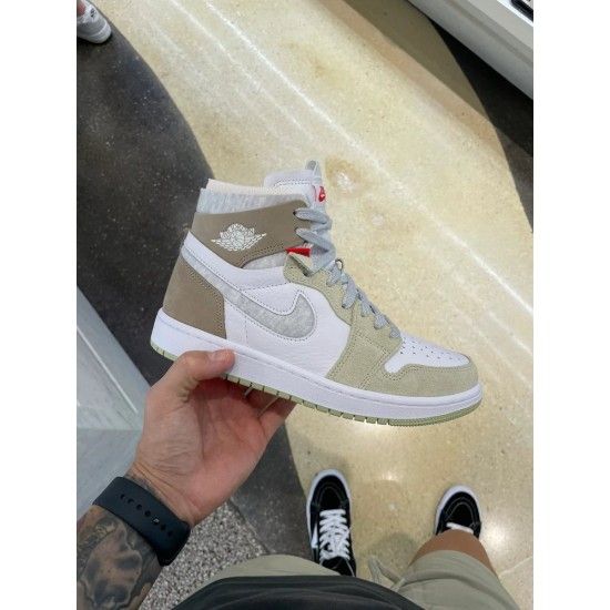 Nike Air Jordan 1 High Zoom Air Cmft Olive Aura CT0979-102 White/Grayheather-Olive/Aura-Khaki