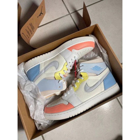 Nike Air Jordan 1 High Zoom Cmft To My First Coach DJ6910-100 Sail/White/Zitron/Psychic Blue