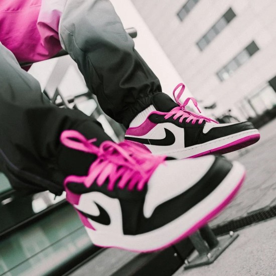 Nike Air Jordan 1 Low Black Active Fuchsia CK3022-005 Black/Black-On Fushsia