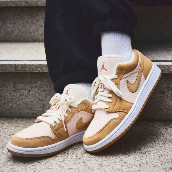 Nike Air Jordan 1 Low Corduroy DH7820-700 Corduroy/Quartzorange/White