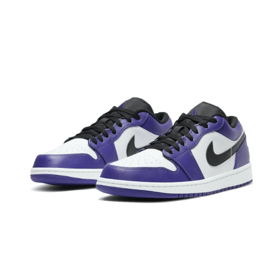 Nike Air Jordan 1 Low Court Purple 553558-500 Black-White/Courtpurple