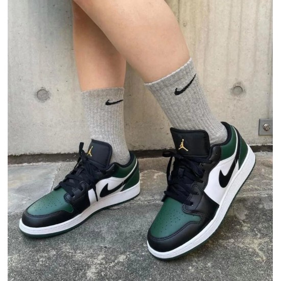 Nike Air Jordan 1 Low Green Toe 553558-371 Noble Green/White/Black/Pollen