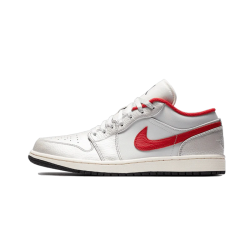 Nike Air Jordan 1 Low Night Track DA4668-001 Sail/Metallic Silver-Varsity Red-Black 