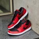 Nike Air Jordan 1 Low Reverse Bred Pebbled Swoosh 553558-605 Gymred/White/Black