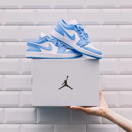 Nike Air Jordan 1 Low Sb Unc CJ7891-401 Dark Powder Blue/Dark Powder Blue-White