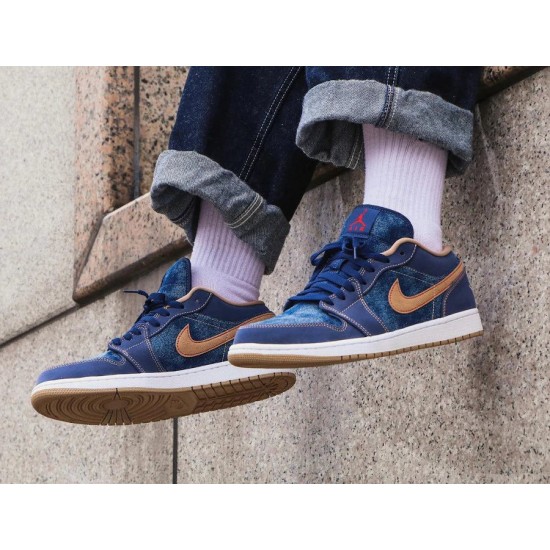 Nike Air Jordan 1 Low Se Denim DH1259-400 Midnightnavy/Universityred/White