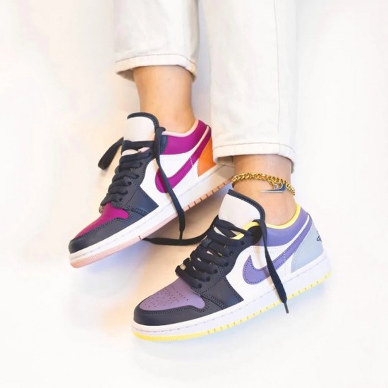 Nike Air Jordan 1 Low Se Purple Magenta DJ4342-400 Cyan Purple/Blue/White