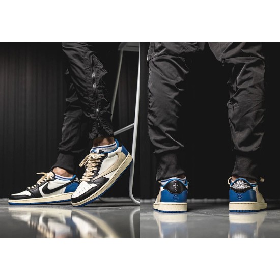 Nike Air Jordan 1 Low Travis Scott Fragment DM7866-140 Sail/Black/Militaryblue