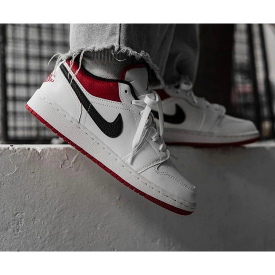 Nike Air Jordan 1 Low White University Red Black 553558-118 White/University Red-Black