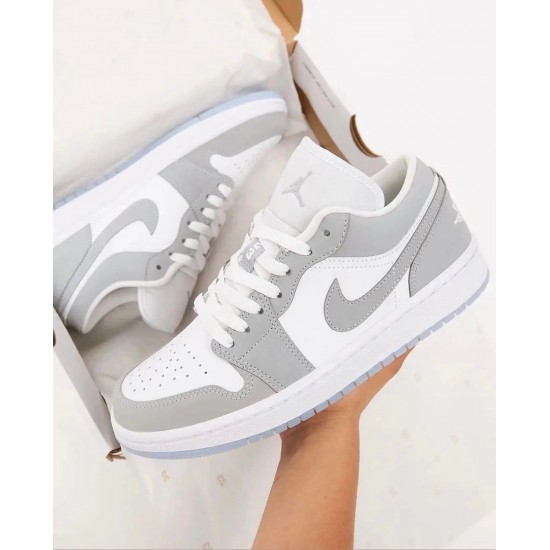 Nike Air Jordan 1 Low Wolf Grey DC0774-105 Wolf Gray/Blue/White