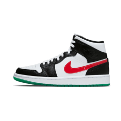 Nike Air Jordan 1 Mid Alternate Swoosh BQ6472-063 Black/University Red-White-Lucid Green