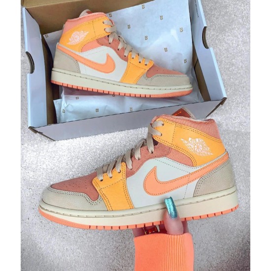 Nike Air Jordan 1 Mid Apricot Orange DH4270-800 Atomic Orange/Apricot Agate/Terra Blush