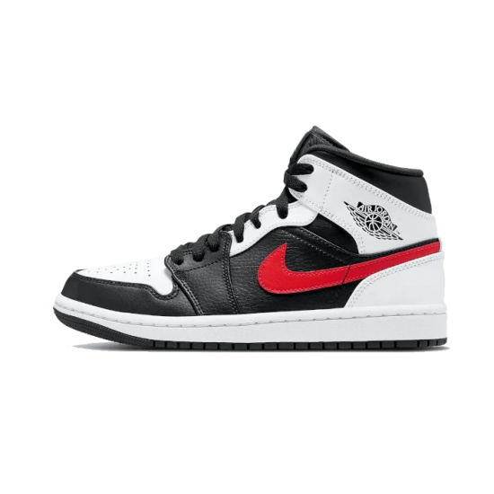 Nike Air Jordan 1 Mid Black Chile Red White 554724-075 Black/Red-Chile/White