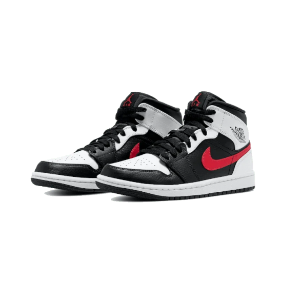 Nike Air Jordan 1 Mid Black Chile Red White 554724-075 Black/Red-Chile/White