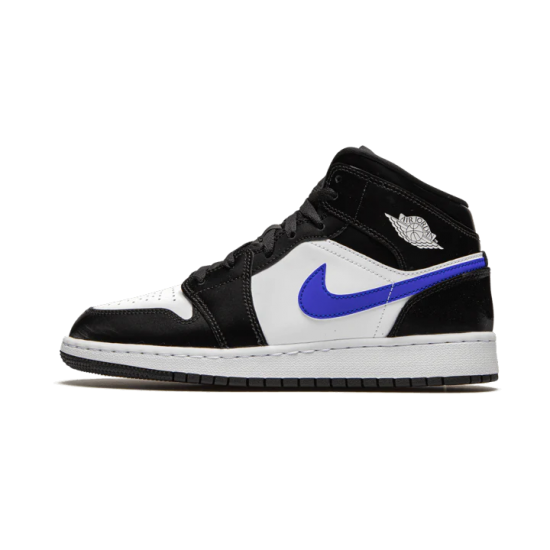 Nike Air Jordan 1 Mid Black Racer Blue White 554725-084 Black/Racer Blue-White