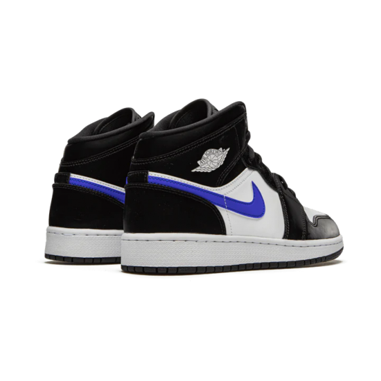 Nike Air Jordan 1 Mid Black Racer Blue White 554725-084 Black/Racer Blue-White