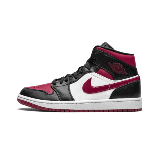 Nike Air Jordan 1 Mid Bred Toe 554724-066 Black/Gymred-White