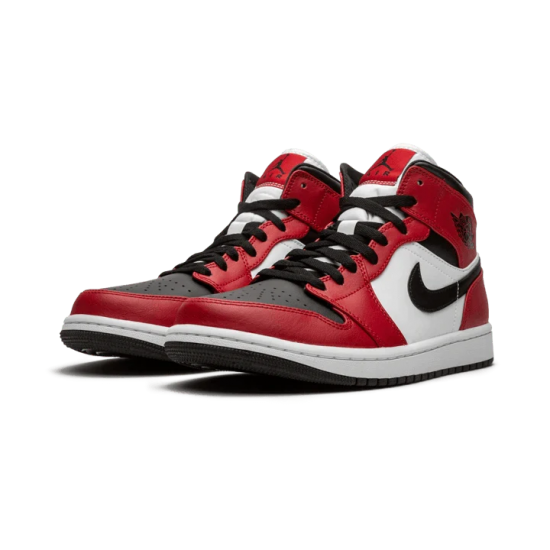 Nike Air Jordan 1 Mid Chicago Black Toe 554724-069/554725-069 Black/Gym Red-White