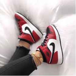 Nike Air Jordan 1 Mid Chicago Black Toe 554724-069/554725-069 Black/Gym Red-White 