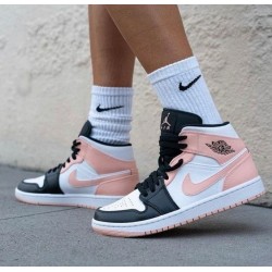 Nike Air Jordan 1 Mid Crimson Tint 554724-133 Crimson Tint/White-Black 