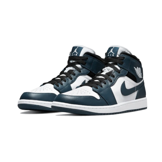 Nike Air Jordan 1 Mid Dark Teal 554724-411 Dark Teal/White-Black