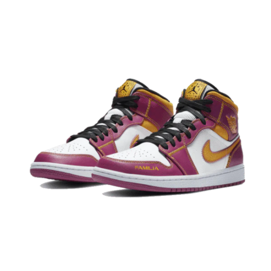 Nike Air Jordan 1 Mid Dia De Los Muertos DC0350-100 White/Fuchsia-Orange-Black