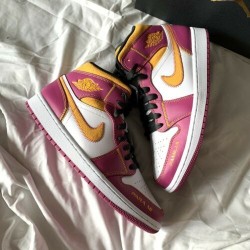 Nike Air Jordan 1 Mid Dia De Los Muertos DC0350-100 White/Fuchsia-Orange-Black 