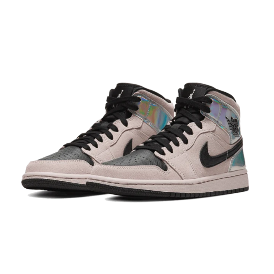 Nike Air Jordan 1 Mid Dirty Powder Iridescent BQ6472-602 Dirtypowder/Black