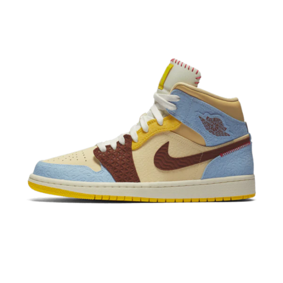 Nike Air Jordan 1 Mid Fearless Maison Château Rouge CU2803-200 Pale Vanilla/Cinnamon