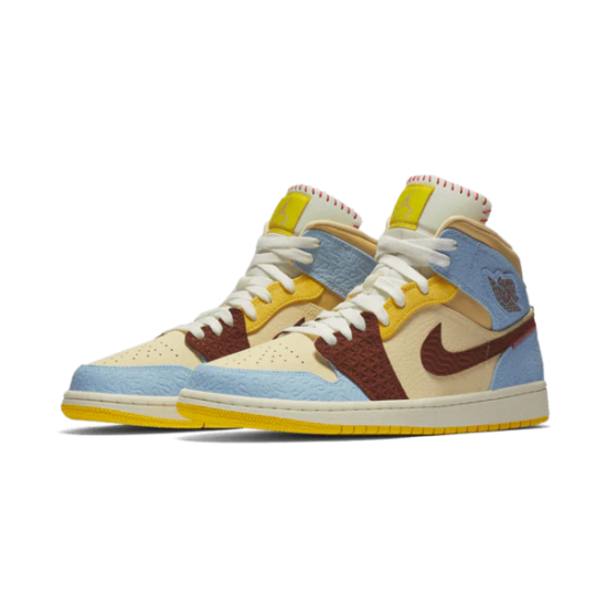 Nike Air Jordan 1 Mid Fearless Maison Château Rouge CU2803-200 Pale Vanilla/Cinnamon