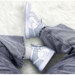 Nike Air Jordan 1 Mid Grey Camo DC9035-100 White/Gray 