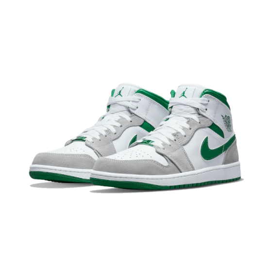 Nike Air Jordan 1 Mid Grey Green DC7294-103 White/Pine Green/Gray