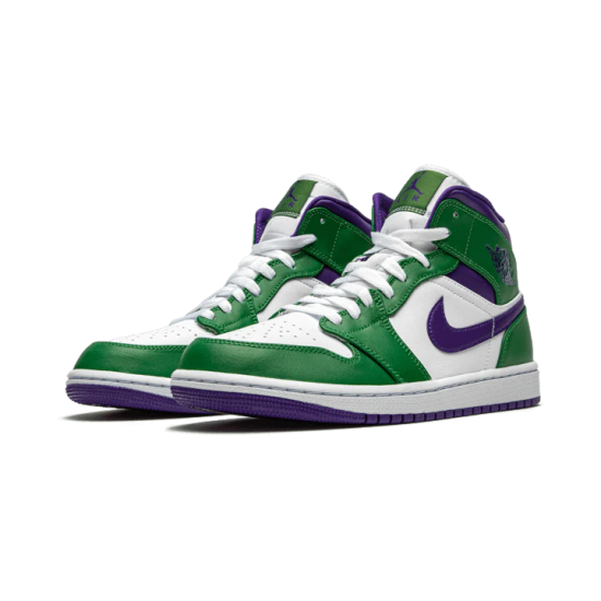 Nike Air Jordan 1 Mid Incredible Hulk 554724-300 Aloeverde/Courtpurple-White