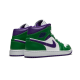 Nike Air Jordan 1 Mid Incredible Hulk 554724-300 Aloeverde/Courtpurple-White