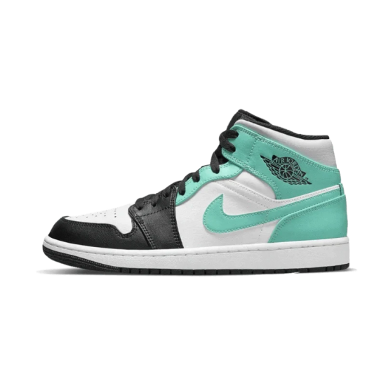 Nike Air Jordan 1 Mid Island Green 554724-132 White/Black-Island Green