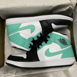 Nike Air Jordan 1 Mid Island Green 554724-132 White/Black-Island Green 