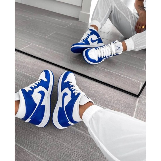 Nike Air Jordan 1 Mid Kentucky Blue BQ6472-104 White/Blue-White