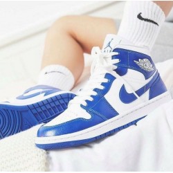 Nike Air Jordan 1 Mid Kentucky Blue BQ6472-104 White/Blue-White 