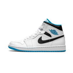 Nike Air Jordan 1 Mid Laser Blue 554724-141 White/Laser Blue-Black