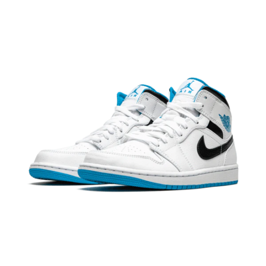 Nike Air Jordan 1 Mid Laser Blue 554724-141 White/Laser Blue-Black