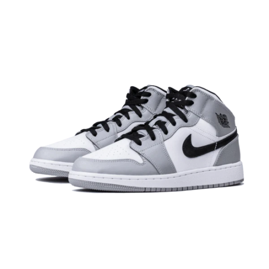 Nike Air Jordan 1 Mid Light Smoke Gray 554725-092 Light Smoke Gray/Black-White