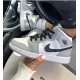 Nike Air Jordan 1 Mid Light Smoke Gray 554725-092 Light Smoke Gray/Black-White