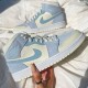 Nike Air Jordan 1 Mid Mixed Textures Blue DA4666-100 Summitwhite/Celestineblue-White