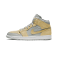 Nike Air Jordan 1 Mid Mixed Textures Yellow DA4666-001 Gray Fog/Lemon Wash-White