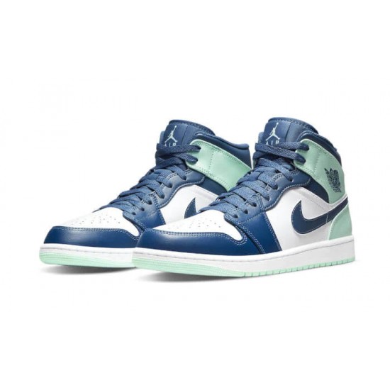 Nike Air Jordan 1 Mid Mystic Navy Mint Foam 554724-413 Mystic Navy/Mint Foam-White