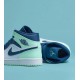 Nike Air Jordan 1 Mid Mystic Navy Mint Foam 554724-413 Mystic Navy/Mint Foam-White