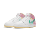 Nike Air Jordan 1 Mid Paint Drip DD1666-100 White/Pink/Yellow/Green