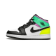 Nike Air Jordan 1 Mid Pastel Black Toe 554725-175 White/Black-Volt-Greenglow