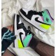 Nike Air Jordan 1 Mid Pastel Black Toe 554725-175 White/Black-Volt-Greenglow