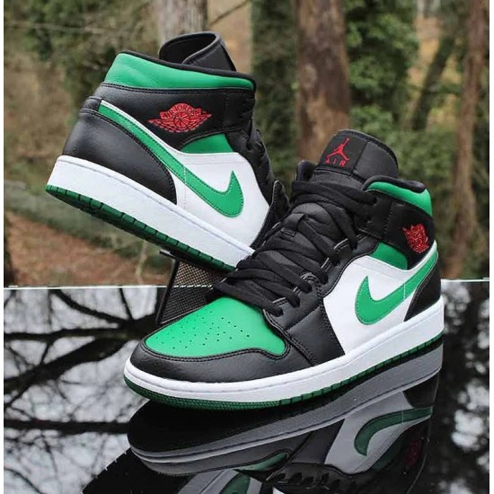 Nike Air Jordan 1 Mid Pine Gree 554725-067 Pinegreen/White-Black-Universityred